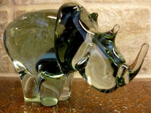 Glass Rhino from South Africa, collected by @velvetescape